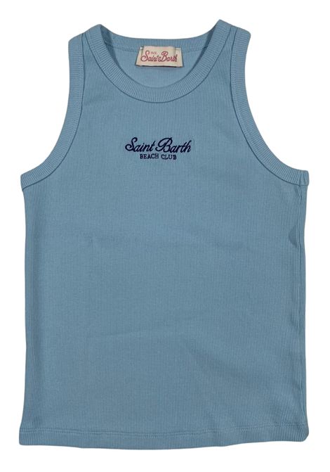 Blue cotton tank top for girls MC2 SAINT BARTH | BLUEAZZURRO